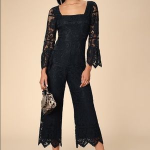 Lulu’s Black Lace Culotte Jumpsuit